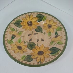 Tabletops Unlimited Boulevard Alyssia Sunflower 10" Serving Bowls Hand Painted